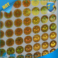 Anti-counterfeit High quality self adhesive golden hologram sticker